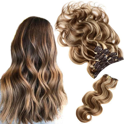 品質  Malaysian Weave Seamless Clip In Hair Extensions Smooth And Soft 工場