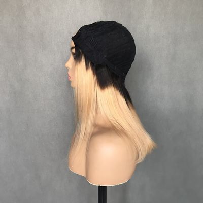Uパートウィッグ T1b/27 カラー 初心者向け ストレート グルーレス 保護スタイル 人毛ウィッグ 150%密度