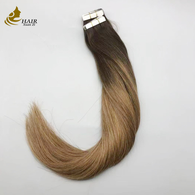 100% Real Virgin Human Hair Tape In Hair Extensions B2/6 Color Straight Hair Extensions