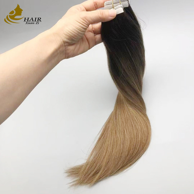 100% Real Virgin Human Hair Tape In Hair Extensions B2/6 Color Straight Hair Extensions