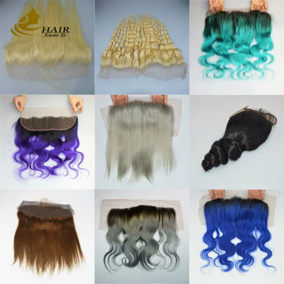 オーダーメイド バルク 巻き毛 人髪  Ombre エクステンション バンド 閉じる