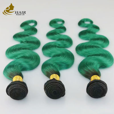 スムーズグリーン オンブレ 人間の髪の拡張子 8 インチ-30 インチ