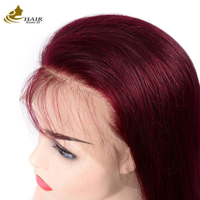 130% 密度 99J カラー 処女人髪 フロント 蕾丝 ワイグ ストレート パーソナライズされた 人髪 ワイグ