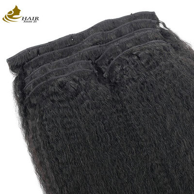 100% 処女の人毛クリップ 拡張子 縫い目のないクリップ 拡張子