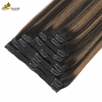 ストレート 見えない クリップ イン ヘア エクステンション 人間のポニーテール ピアノ 色