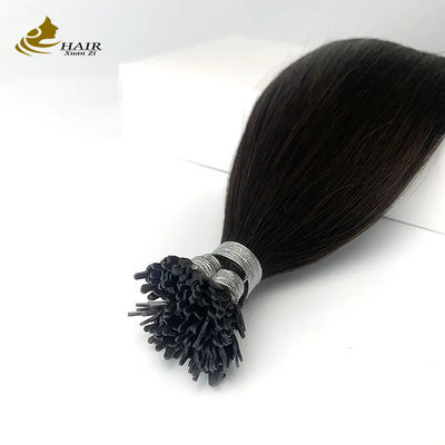 0.5g 前編製のケラチンヘアエクステンション 天然黒 シルキーストレート