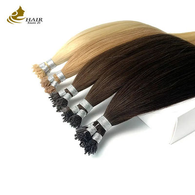 0.5g 前編製のケラチンヘアエクステンション 天然黒 シルキーストレート