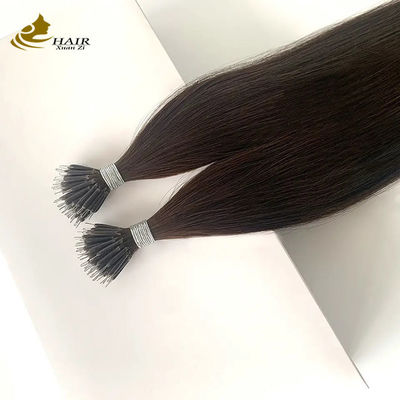 0.5g 前編製のケラチンヘアエクステンション 天然黒 シルキーストレート
