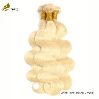 未加工のブラジル人の髪の束 織り込みと閉じる 613 色ブロンド ODM髪の束