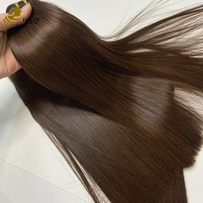 ベトナム スーパー ダブル 引っ張られた骨 ストレート ブラウン #4 人髪の束