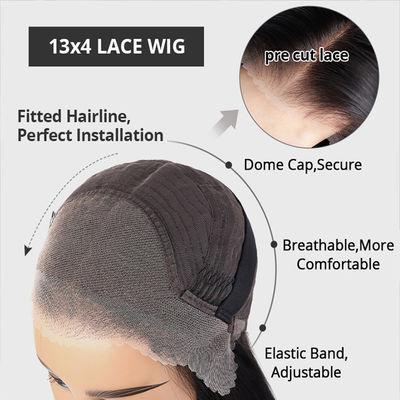 骨直直 無粘着透明 13X4 HD 蕾子 フロント 天然色 100% 人間の髪 パーク