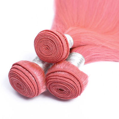 100% 工場 卸売 未加工 ピンク 人髪の織物 バンド