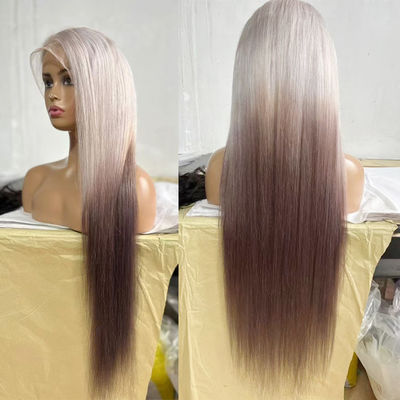 ホットセール シルバー グレー 透明 蕾丝 フロント パーツ ストレート 100 処女 人髪 蕾丝 パーツ 黒人女性用