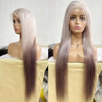 ホットセール シルバー グレー 透明 蕾丝 フロント パーツ ストレート 100 処女 人髪 蕾丝 パーツ 黒人女性用