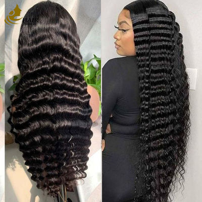 13*4 ステンレス 深い 巻き 波 人髪 パーク 天然 ブラック 処女 髪 パーク