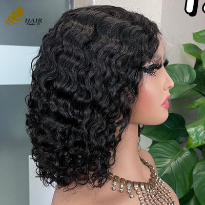 12インチ 粘りのない 5*5 フロント 蕾丝 人髪 ワイグ 水波 粘りのないシルク トップ フル 蕾丝 ワイグ