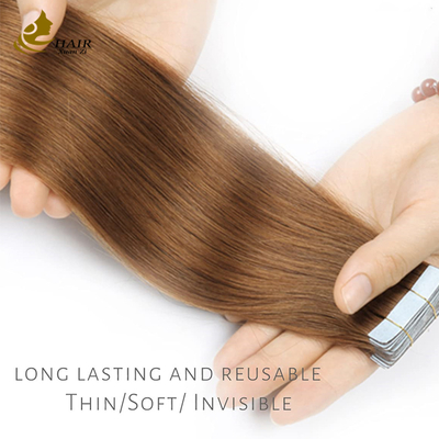 #30 色 ストレート バージンヘア テープイン 人毛エクステンション 女性用