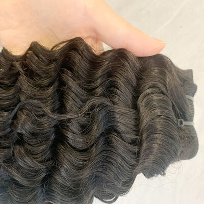 品質 26インチ 深いカール 自然黒処女人毛束 工場